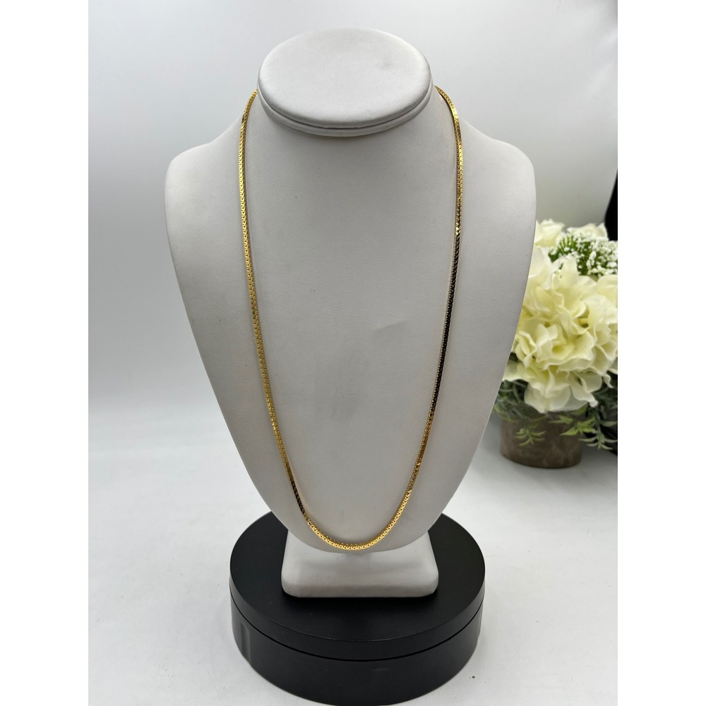 Givenchy Designer Vintage Herringbone Gold Plated Long chain 23" Necklace - Picture 15 of 16